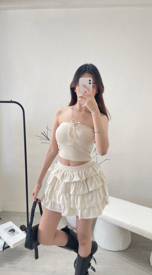 Women Tiered Ruffle Mini Skirts